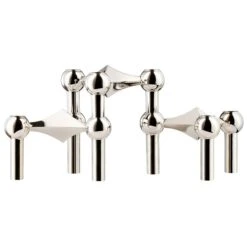STOFF Copenhagen Bougeoir STOFF Nagel, Lot De 3, Chrome