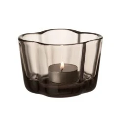 Iittala Bougeoir Pour Bougie Chauffe-plat Aalto 60 mm, Lin