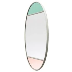 Magis Miroir Vitrail, 50 x 60 cm, Ovale, Gris Clair