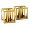 By Lassen Bougeoir Kubus Micro, Lot De 2, Plaqué Or