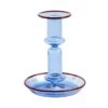 HAY Bougeoir Moyen Flare, Bleu Clair Avec Bord Rouge
