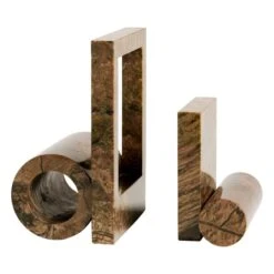 Woud Serre-livres Booknd, 2 pièces, Marbre Marron