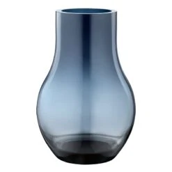 Georg Jensen Vase Cafu M, Verre Bleu