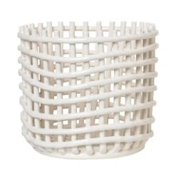 Ferm LIVING Grand Panier Ceramic, Blanc Cassé
