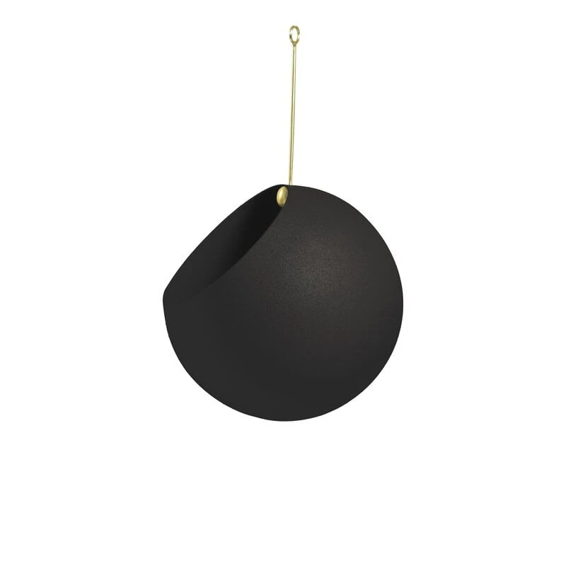 AYTM Petit Pot De Fleurs Suspendu Globe, Noir - Doré 1 AYTM Petit Pot De Fleurs Suspendu Globe, Noir - Doré