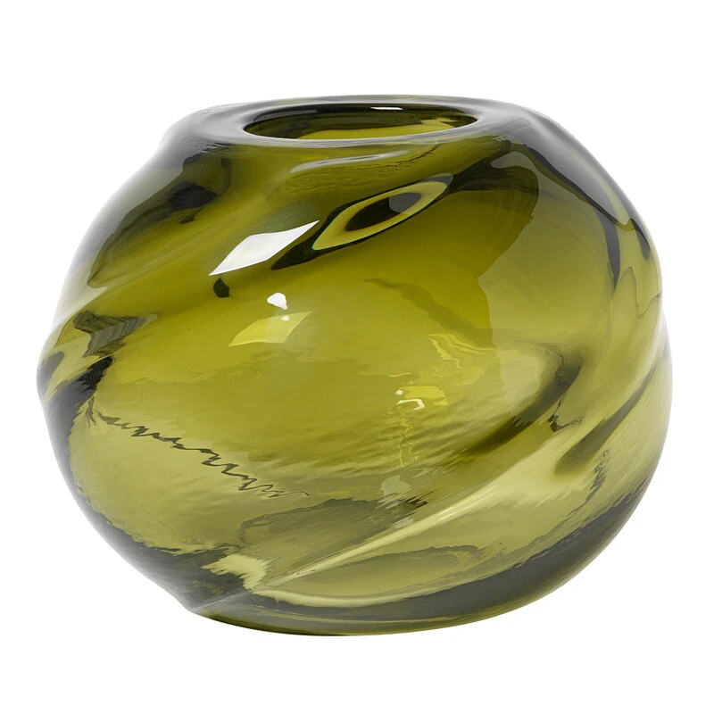 Ferm LIVING Vase Water Swirl, Rond, Vert 1 Ferm LIVING Vase Water Swirl, Rond, Vert