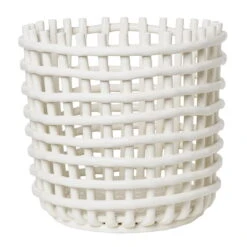 Ferm LIVING Corbeille Ceramic, XL, Blanc Cassé