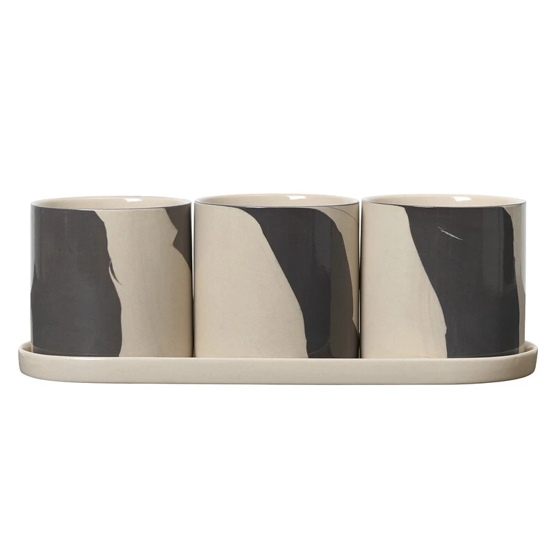 Ferm LIVING Pots à Plantes Aromatiques Inlay, Sable - marron 1 Ferm LIVING Pots à Plantes Aromatiques Inlay, Sable - marron