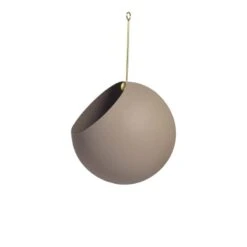 AYTM Petit Pot De Fleurs Suspendu Globe, Taupe - Doré