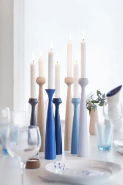 Applicata Bougeoir Lily, Bleu Ciel -Ménagers Décoration Boutique Blossom Mix dining table2