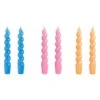 HAY Bougies Spiral, Lot De 6, Bleu - rose Foncé - dark Peach