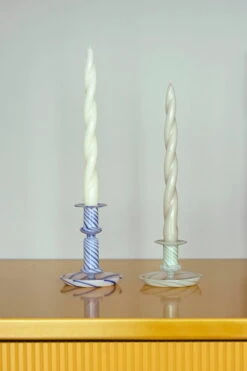 HAY Bougies Long Twist, Lot De 6, Blanc Cassé -Ménagers Décoration Boutique Flare Stripe Milk S green Flare Stripe Milk M blue Candle Soft Twist off white light grey