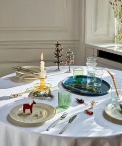 HAY Bougeoir Flare, Jaune -Ménagers Décoration Boutique Flare yellow Tint Tumbler green Moroccan Handblown Glass Sip Swirl Sunday Cutlery