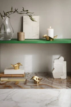 Georg Jensen Bougeoir Cobra, Doré -Ménagers Décoration Boutique GJ AW22 Cobra GOLD tea and block light