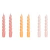 HAY Bougies Spiral, Lot De 6, Rose Foncé - Dark Peach - Rose Clair
