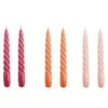 HAY Bougies Twist, Lot De 6, Dark Punch - Dark Peach - Rose Clair