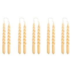 HAY Bougies Mini Swirl, 10 pièces, Beige