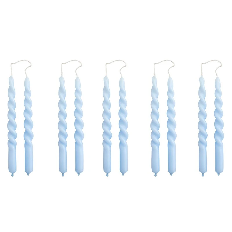 HAY Bougies Mini Swirl, 10 pièces, Bleu Clair 1 HAY Bougies Mini Swirl, 10 pièces, Bleu Clair