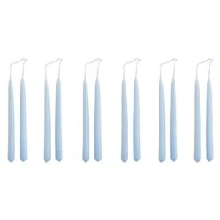 HAY Bougies Mini Conical, Lot De 12, Bleu Clair
