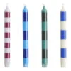 HAY Bougies Stripe, Lot De 4, Bleu