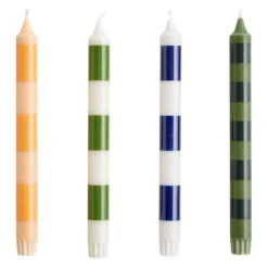 HAY Bougies Stripe, Lot De 4, Vert
