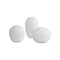 Kähler Vases Miniatures Hammershøi, 3 Pièces, Blanc