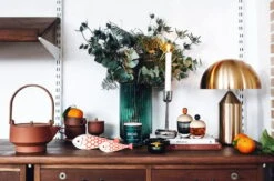 Katriina Nuutinen Boîte Lyyli, Petit Modèle, Orange - gris -Ménagers Décoration Boutique Joulu2 2017 suvi kesalainen