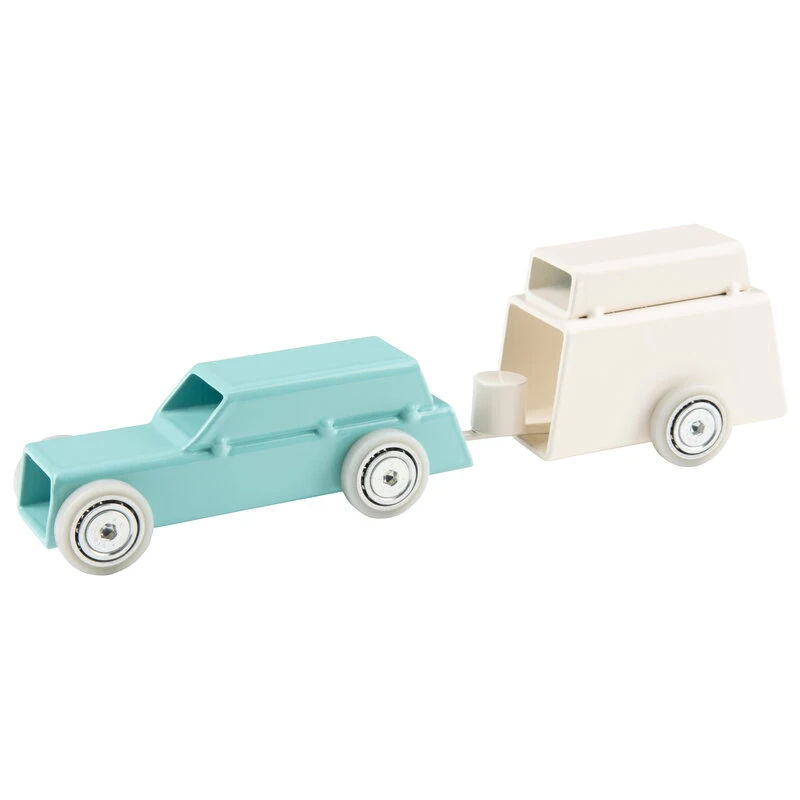 Magis ArcheToys, Voiture 2 Et Caravane, Vert Clair - blanc 1 Magis ArcheToys, Voiture 2 Et Caravane, Vert Clair - blanc