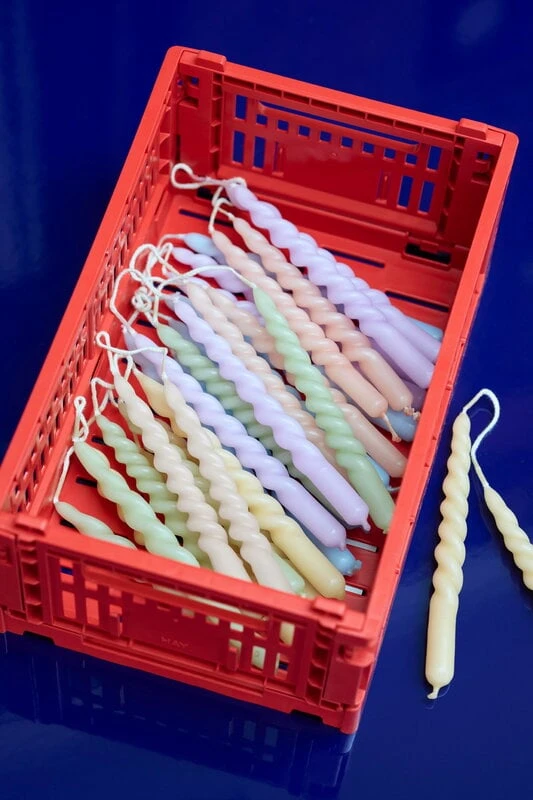 HAY Bougies Mini Swirl, 10 pièces, Beige 2 HAY Bougies Mini Swirl, 10 pièces, Beige – Image 2