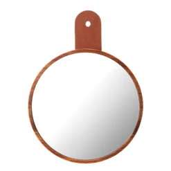 FDB Møbler Miroir Q5 Allé, Noyer - Cuir Brun