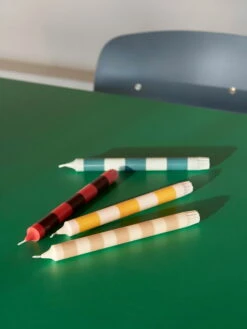 HAY Bougies Stripe, Lot De 4, Vert -Ménagers Décoration Boutique Stripe Candle