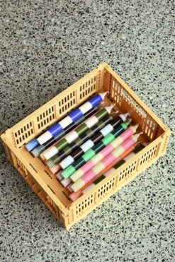 HAY Bougies Stripe, Lot De 4, Vert -Ménagers Décoration Boutique Stripe Candle Set of 4 family