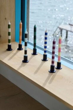 HAY Bougie Stripe, Lot De 4, Douce -Ménagers Décoration Boutique Stripe Candle family 3
