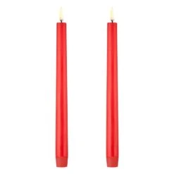 Uyuni Lighting Bougie Conique LED, 2 pièces, Rouge