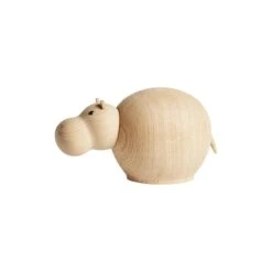 Woud Petite Figurine Hibo Hippopotamus, Chêne