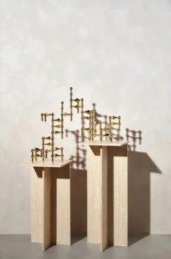 STOFF Copenhagen Bougeoir STOFF Nagel, Lot De 3, Laiton -Ménagers Décoration Boutique stoff 5700002017161 1