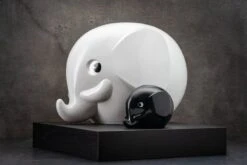 Palaset Tirelire Medi Elephant, Noir -Ménagers Décoration Boutique white and black elephants highr