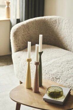 Applicata Bougeoir Lily, Chêne Huilé -Ménagers Décoration Boutique yellowwarm roseolive green